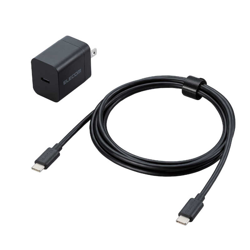エレコム ELECOM USB Power Delivery 20W AC充電器(C-Cケーブル付属/1.5ｍ) ブラック MPA-ACCP7120BK