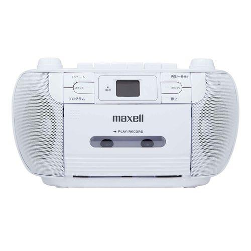 マクセル maxell ポータブルCDラジオカセットレコーダー ワイドFM対応 ホワイト MXCR-100