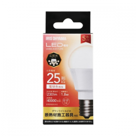 アイリスオーヤマ IRIS OHYAMA LED電球 E17 25形相当 電球色 広配光タイプ LDA2LGE172T8