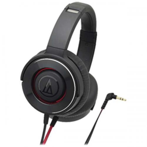 audio-technica 密閉型ヘッドホン SOLID BASS ブラックレッド ATH-WS550BRD オーディオテクニカ