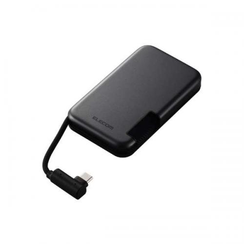 エレコム ELECOM 外付けポータブルSSD 500GB マグネット付き USB-Cケーブル一体型 ブラック ESD-EPB0500GBK