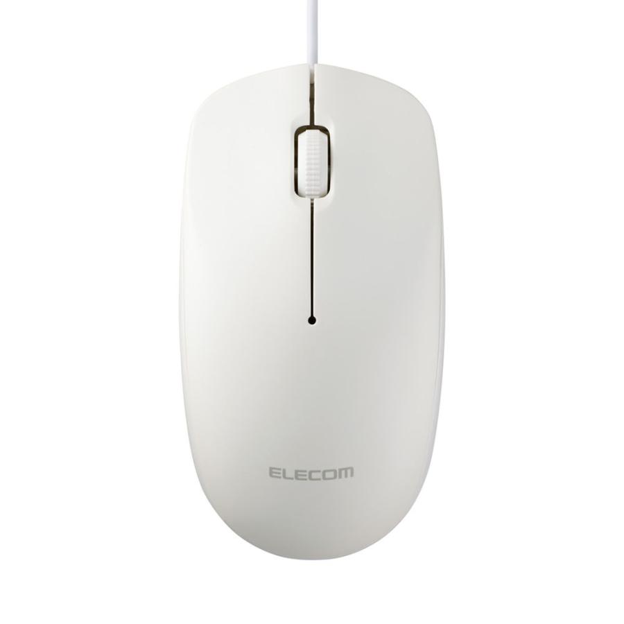 エレコム ELECOM USB有線光学式マウス[3ボタン/Lサイズ] ホワイト M-LE10URWH