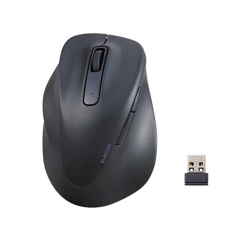 エレコム ELECOM 静音 2.4GHz無線マウス EX-G 5ボタン Mサイズ(左手用) ブラック M-XGM31DBSKBK