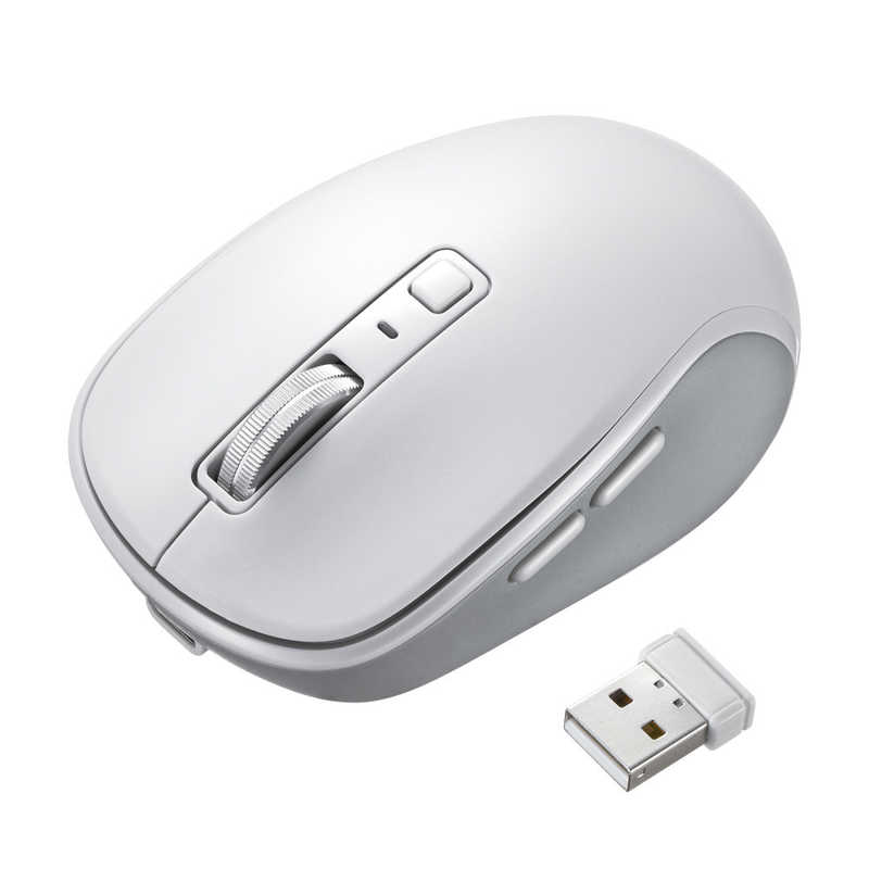 サンワサプライ Sanwa Supply マウス 静音 [BlueLED /無線(ワイヤレス) /5ボタン /Bluetooth・USB] ホワイト MA-WBBS519W