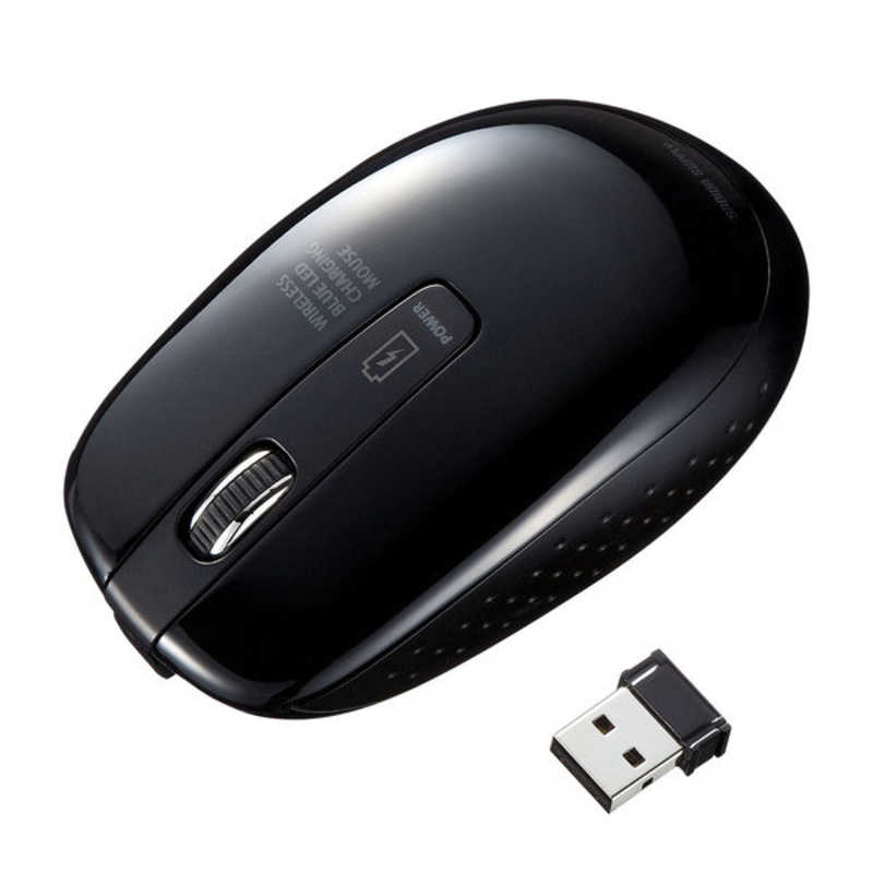 サンワサプライ Sanwa Supply 充電式ワイヤレスブルーLEDマウス ブラック MA-WBL118BK