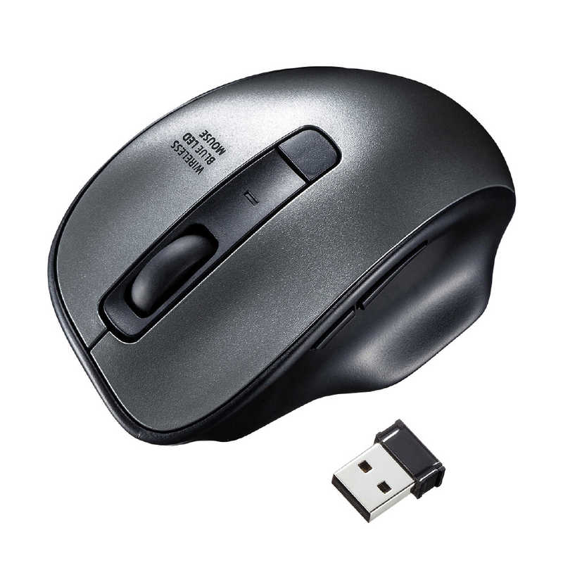 サンワサプライ Sanwa Supply ワイヤレスブルーLEDマウス ガンメタ MA-WBL134GM