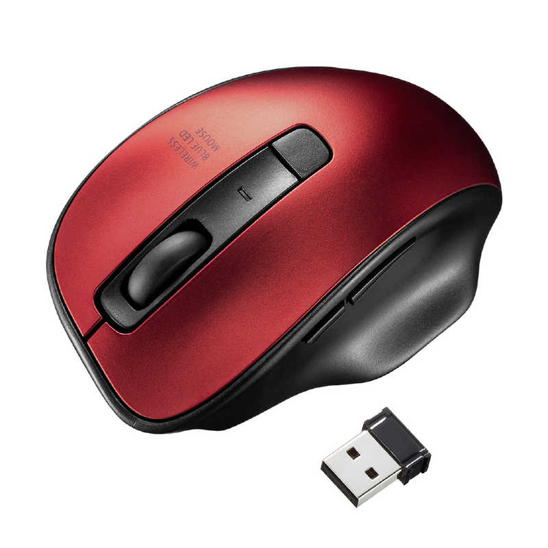 サンワサプライ Sanwa Supply ワイヤレスブルーLEDマウス レッド MA-WBL134R