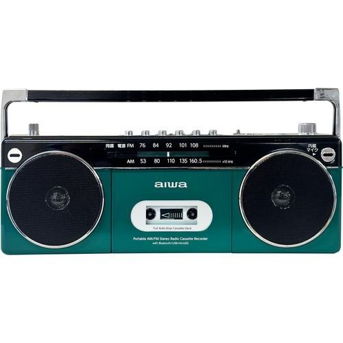 アイワ aiwa ステレオ型ラジカセ ［ワイドFM対応 /Bluetooth対応］ グリーン GAA4-RCP0002-GN