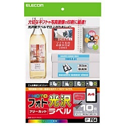 ELECOM フリーカットラベル フォト光沢 A4 10枚 EDT-FKK エレコム