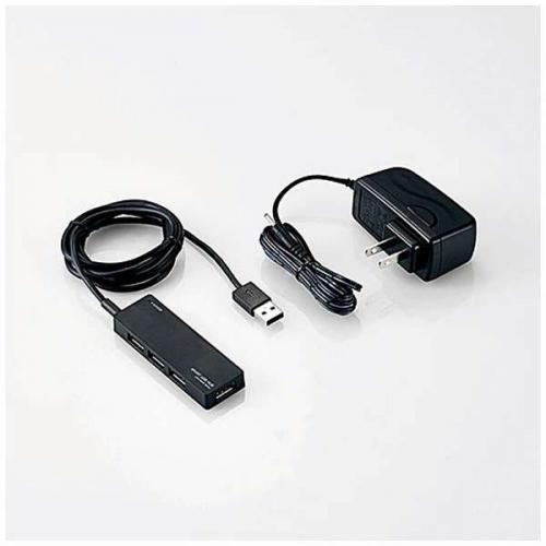 エレコム ELECOM USBHUB2.0 ACアダプタ付 セルフパワー 4ポート ブラック U2H-AN4SBK