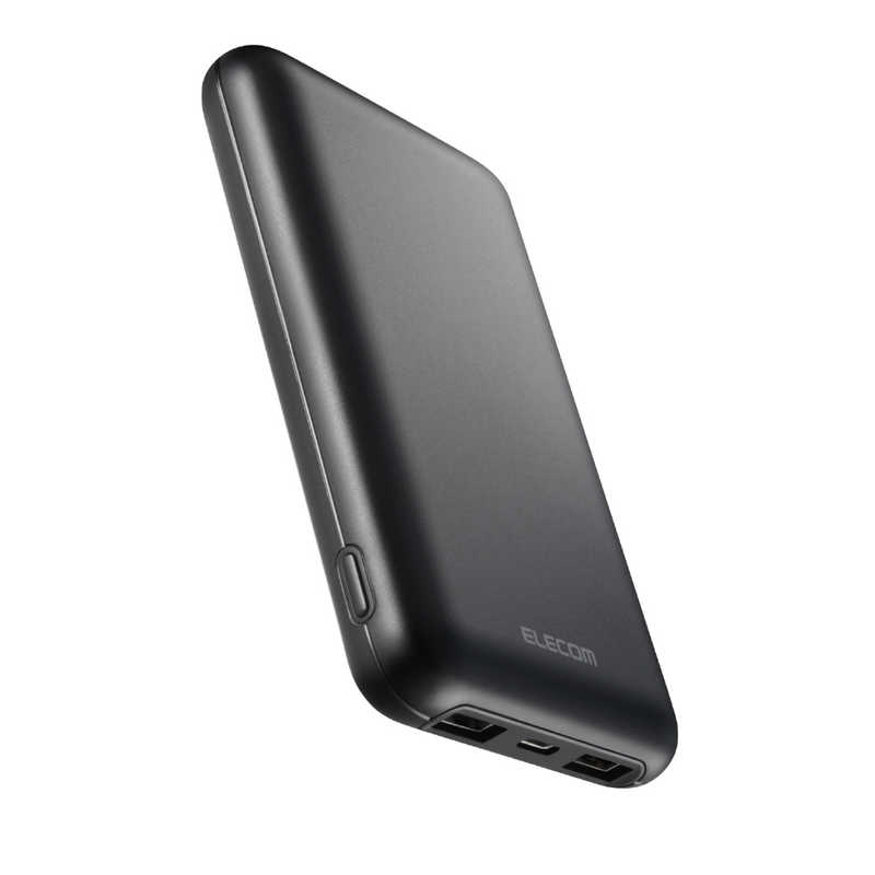 エレコム ELECOM 薄型コンパクトモバイルバッテリー(10000mAh/20W/C×1+A×2) ブラック DE-C44-10000BK