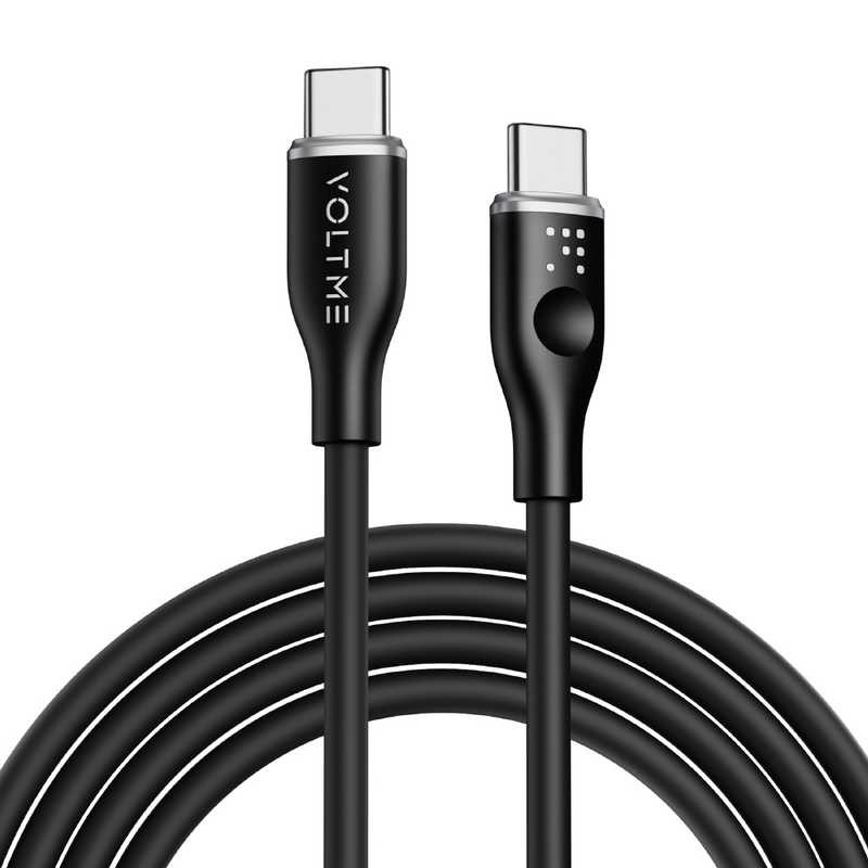 VOLTME モスシリーズシリコン 充電ケーブル USB-C&USB-C 60W 黒 1.8m C2136