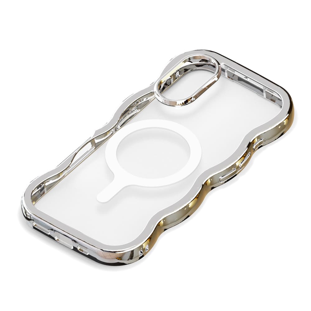 PGA iPhone 17用MagSafe ウェーブケース シルバー PG-25AMW03SV