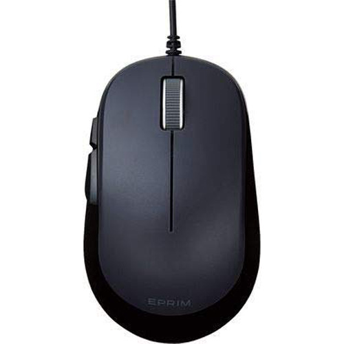 ELECOM BlueLEDマウス EPRIM 有線 5ボタン Mサイズ ブラック M-Y9UBBK エレコム