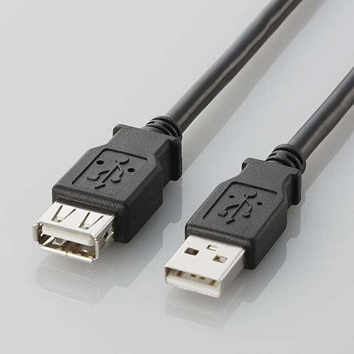 エレコム ELECOM USB2-0延長ケーブル(A-A延長タイプ) ブラック2m U2C-E20BK