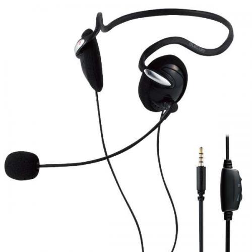 エレコム ELECOM ヘッドセットマイク付き ステレオ ネックバンドタイプ 軽量 ブラック HS-NB03STBK