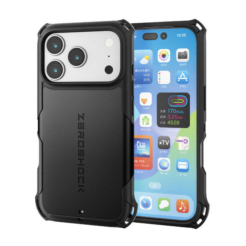 エレコム ELECOM iPhone17 Pro用ZEROSHOCK ケース ブラック PM-A25CZEROBK