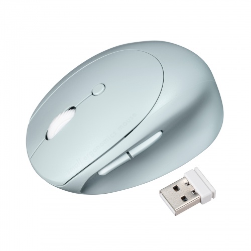 サンワサプライ マウス エルゴノミクス FREERO 静音 [BlueLED /無線(ワイヤレス) /5ボタン /Bluetooth・USB] ブルー MA-EWBBS522BL