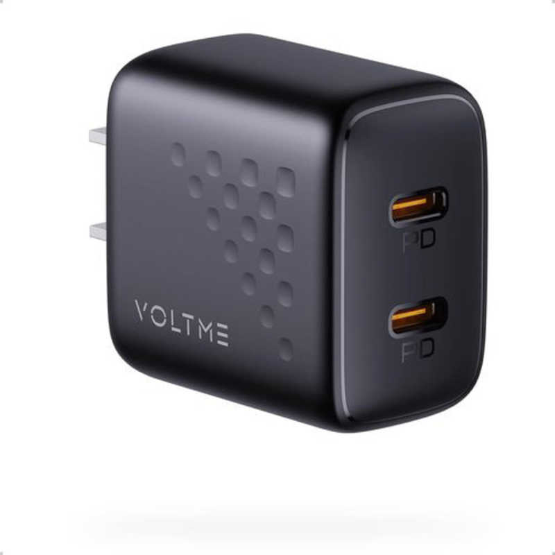 ボルトミー VOLTME Revo 20 デュオ ライト 20W Type-C 2ポート 充電器 (ブラック) ［2ポート /GaN(窒化ガリウム) 採用］ V2086
