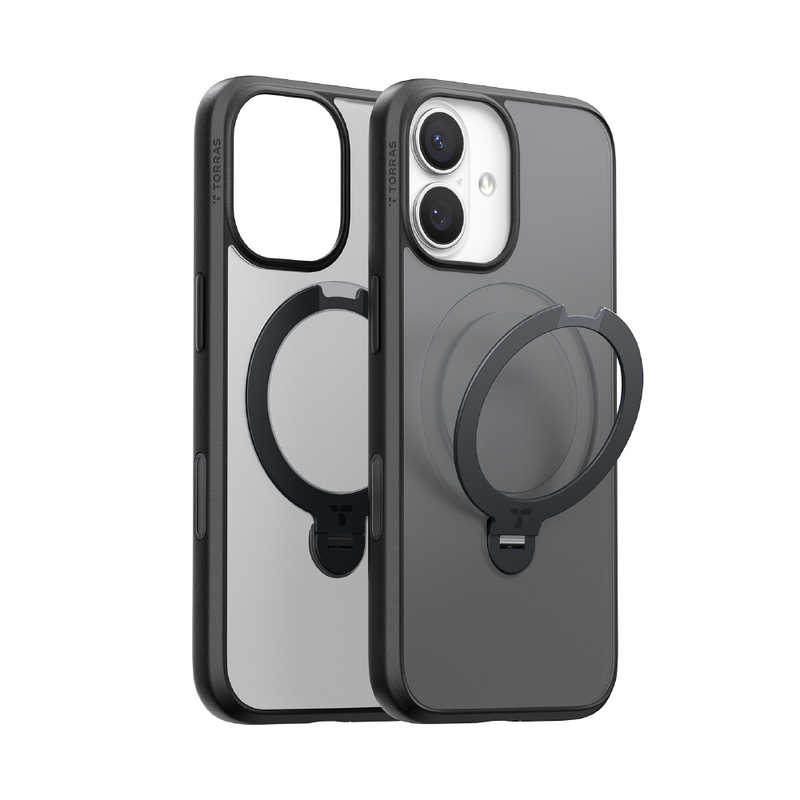 トラス TORRAS iPhone17用複合素材PC+TPUケース TORRAS OSTAND Q3 SPIN ブラック X00FX2907