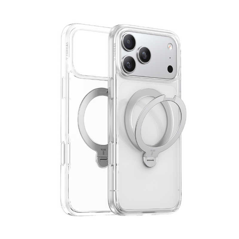 トラス TORRAS iPhone17 Pro用アクリル樹脂+TPUケース TORRAS OSTAND Q3 SPIN クリア X00FX2913