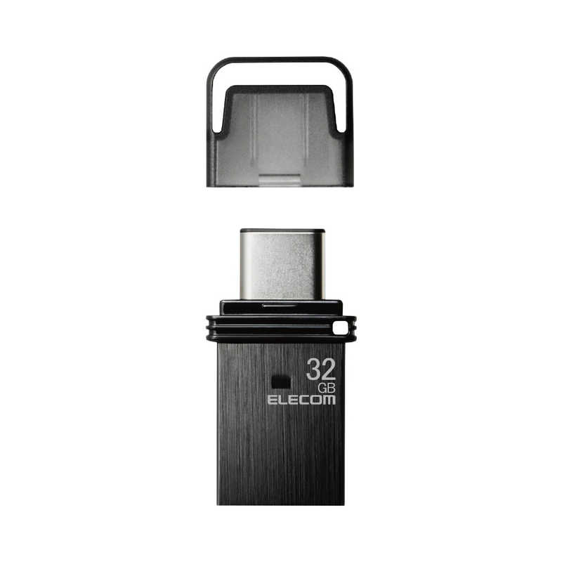 エレコム ELECOM キャップ式USB Type-Cメモリ(32GB) ブラック MF-CAU32032GBK