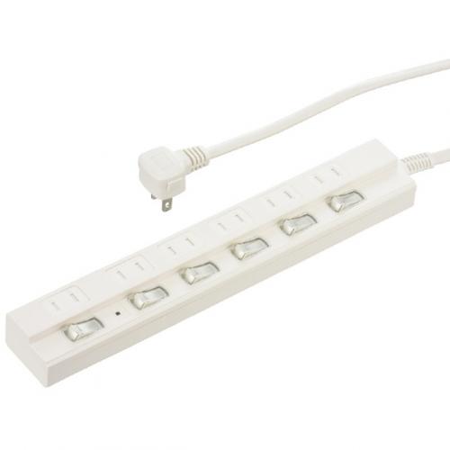 オーム電機 OHM 節電タップ 雷ガード 6個口 2m HS-TPK62W-22