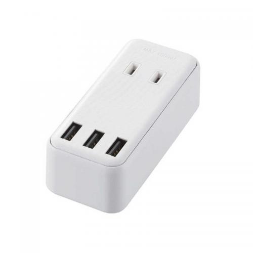 エレコム ELECOM モバイルUSBタップ 直差し 2口 3ポート MOT-U08-23WH