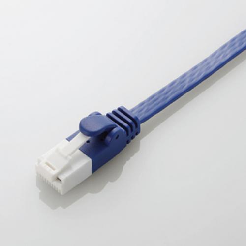 エレコム ELECOM LANケーブル CAT6A準拠 爪折れ防止 フラット 10m メタリックブルー LD-GFAT/BM100