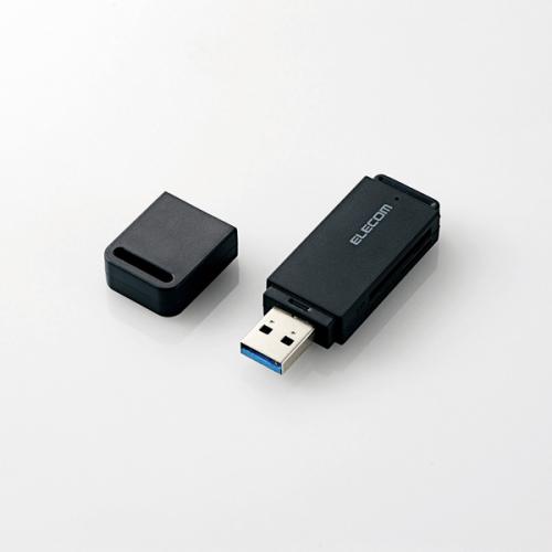 エレコム ELECOM カードリーダー USB 3.0 直挿し 【SD   SDHC   SDXC   microSD   microSDHC   microSDXC   MMC   RS-MMC 等対応】 Windows11 Mac マイクロSD ブラック MR3-D011BK