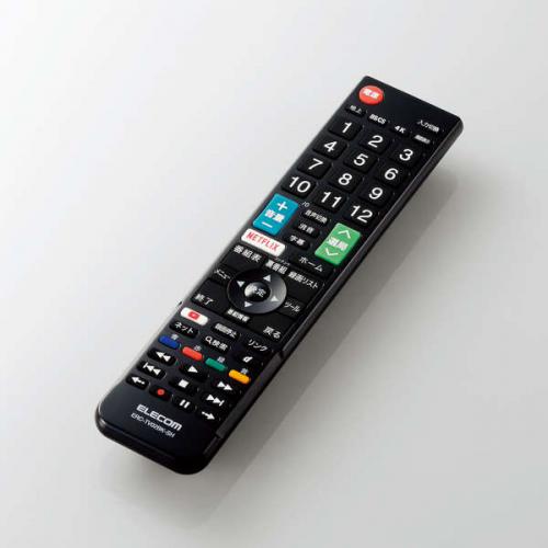 エレコム ELECOM テレビリモコン シャープ アクオス対応 設定不要ですぐ使える 見やすい文字サイズ 押しやすいボタン Netflix/YouTube対応 ブラック ERC-TV02BK-SH