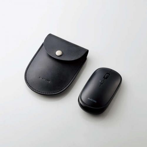 エレコム ELECOM ワイヤレスマウス BlueLED Bluetooth 4ボタン 薄型 モバイルマウス 収納ポーチ付き 割り当て機能 ブラック M-TM10BBBK