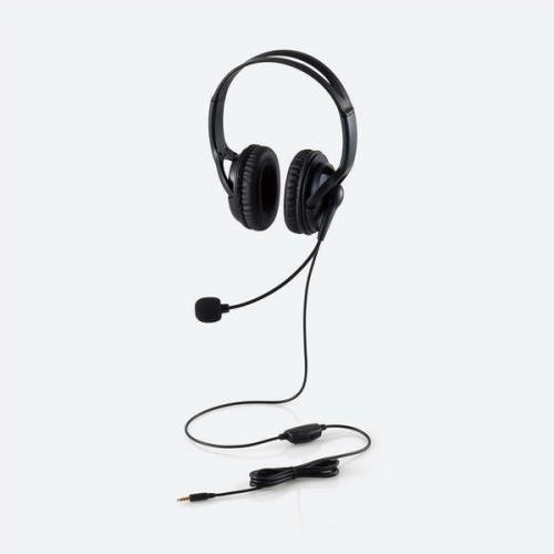 エレコム ELECOM 両耳 大型 4極 有線ヘッドセット HS-HP02STBK