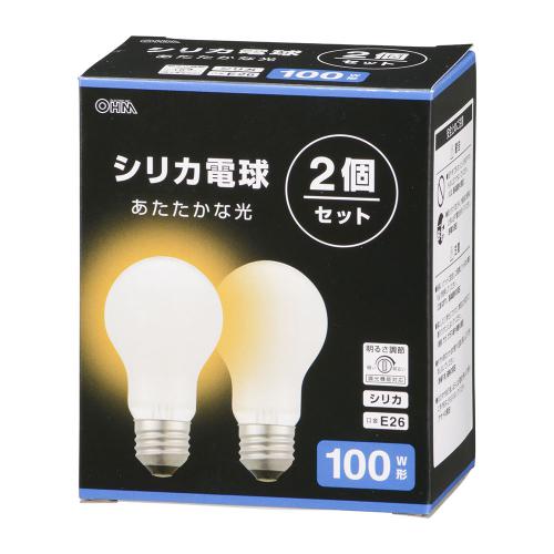 オーム電機 OHM 白熱電球 E26 100W形 電球色 シリカ 2個セット LB-D6695W-2PN