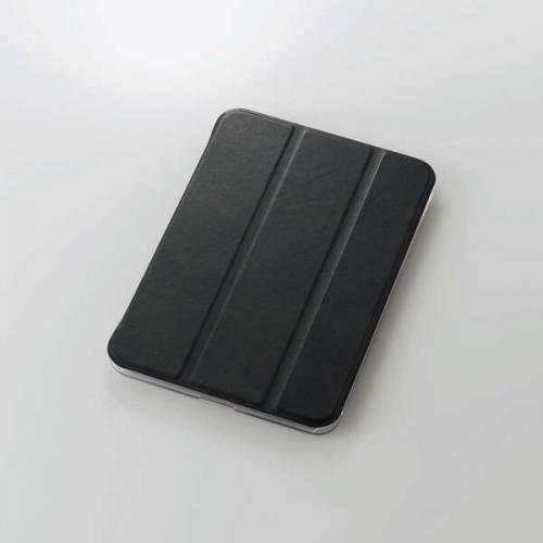 エレコム ELECOM iPad mini 第6世代 手帳型 背面クリア ソフトレザー 2アングル ブラック TB-A21SWV2BK