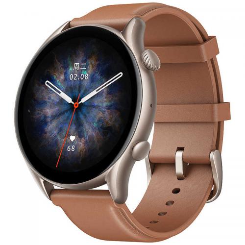 Amazfit アマズフィット スマートウオッチ GTR3 Pro ブラウンレザー SP170042C152