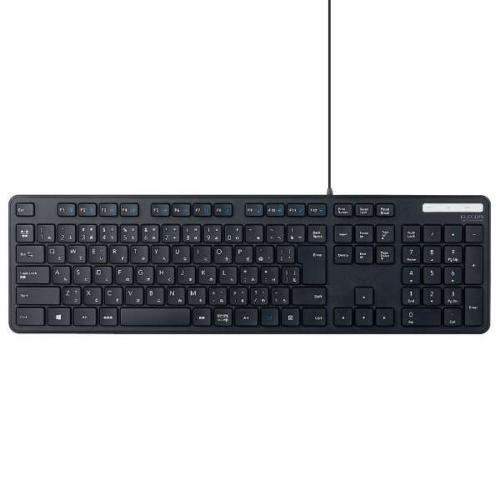 エレコム ELECOM 有線キーボード 薄型 メンブレン式 フルサイズ ブラック TK-FCM108KBK