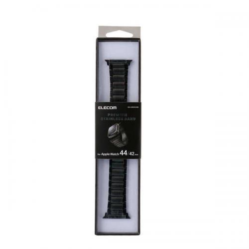 エレコム ELECOM Apple Watch用 プレミアムステンレスバンド 45/44/42mm AW-44BDSS3BK