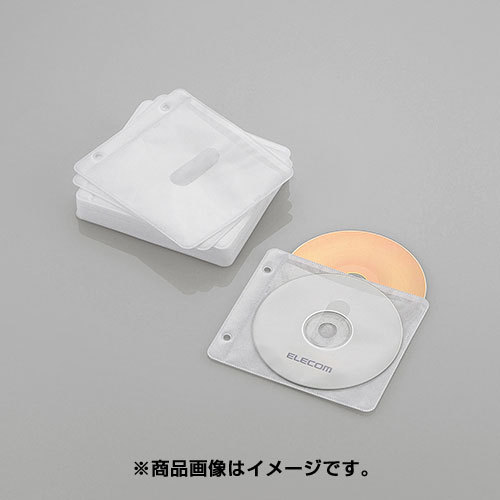 エレコム ELECOM Blu-ray/CD/DVD対応 不織布ケース 両面収納 2穴付 30枚入 60枚収納 ホワイト CCD-NBWB60WH