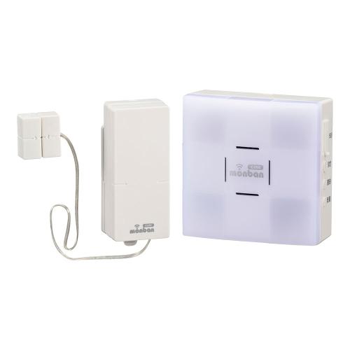 オーム電機 monban CUBE II ワイヤレスチャイムセット 扉センサー送信機+光フラッシュ電池式受信機 OCH-MAGT-FBR25