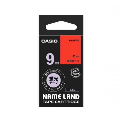カシオ CASIO ネームランド 蛍光赤 XR-9FRD