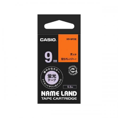 カシオ CASIO ネームランド 蛍光オレンジ XR-9FOE