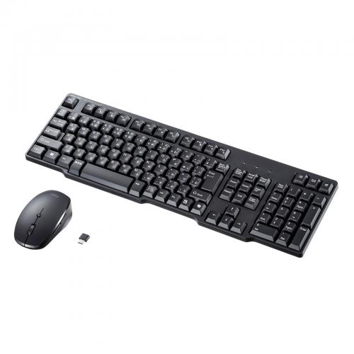 サンワサプライ SANWA SUPPLY 静音マウス付き2.4GHzワイヤレスキーボード(Type-C接続) SKB-WL40CSETBK