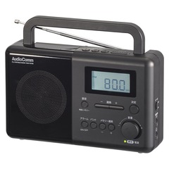 OHM オーム AudioComm PLLポータブルラジオ AM/FM/ラジオNIKKEI RAD-T570N