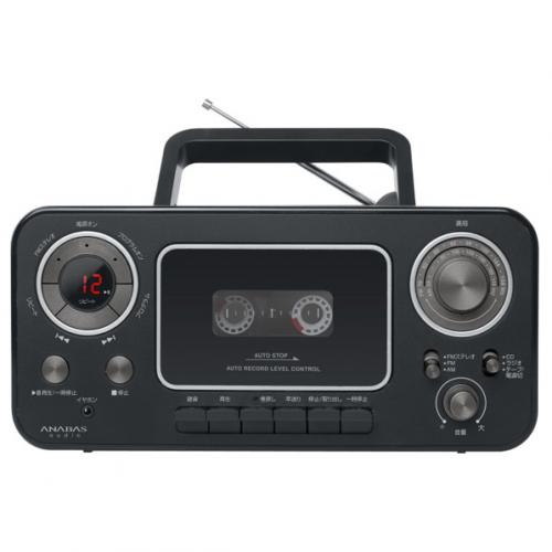 アナバス ANABAS CDラジオカセットレコーダー ブラック CD-C330B