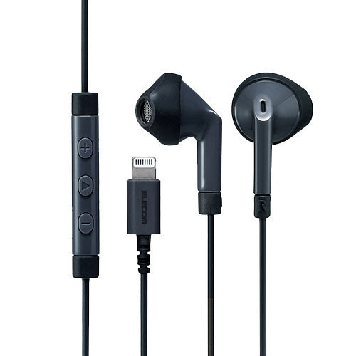エレコム ELECOM ステレオヘッドホン　マイク付 セミオープン型 Lightning 13.6mmドライバ FAST MUSIC F10I ブラック EHP-LF10IMABK