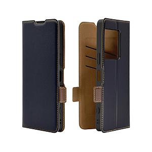 ラスタバナナ XPERIA 1 VIII用 薄型手帳サイドマグネットケース ネイビー×ブラウン 9475XP18BSMNVB