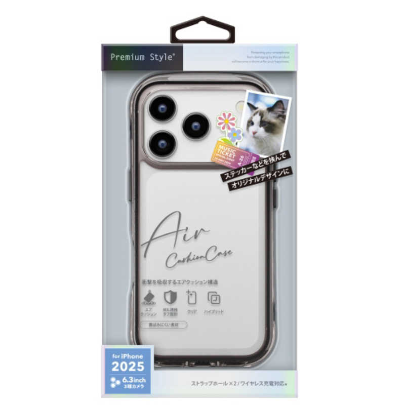 PGA iPhone 17 Pro用エアクッションケース PG-25BAR01BK
