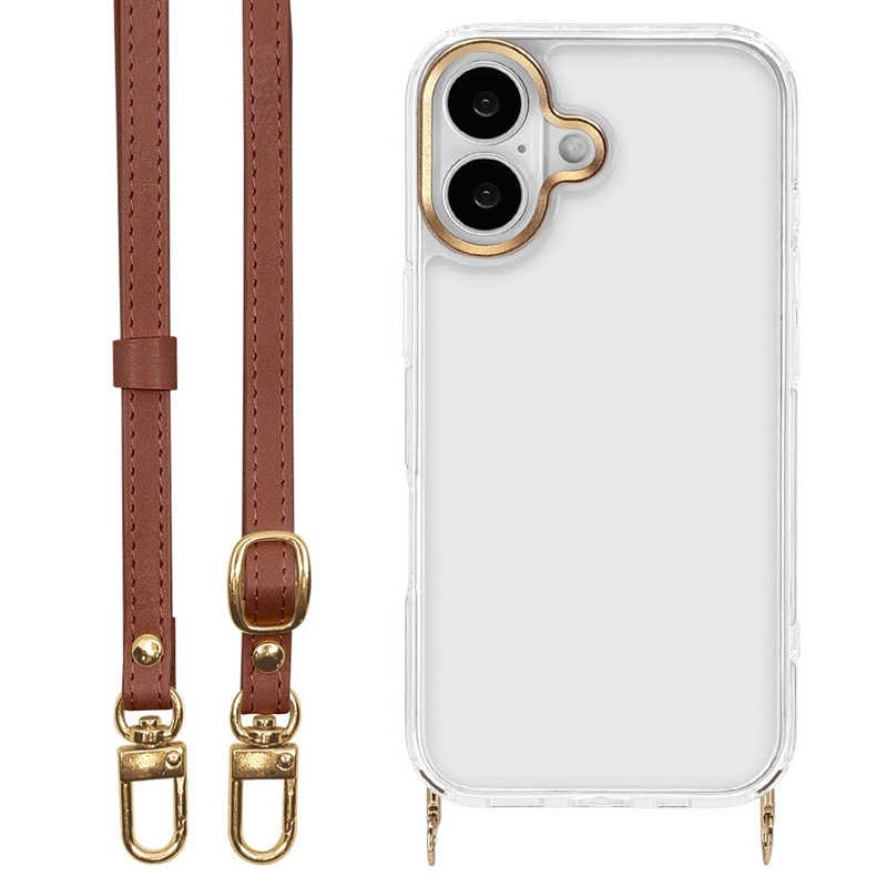 ラスタバナナ iPhone 17ケース iLBe ショルダーストラップ付きハイブリッド ブラウン 8971IP5AHPBR