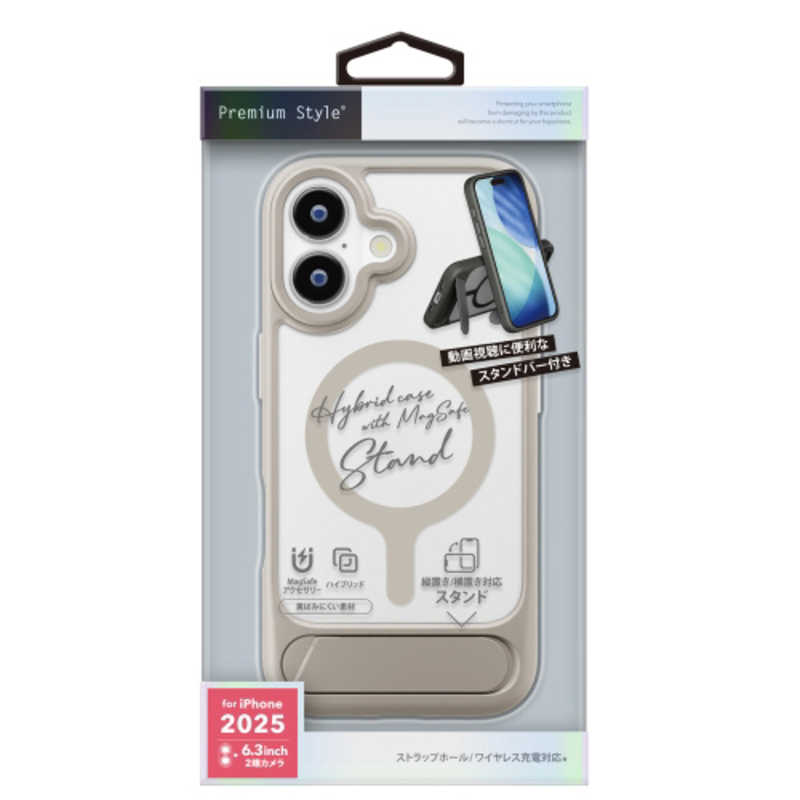 PGA iPhone17 MagSafe対応 スタンド付ハイブリッドケース PG-25AMH06BE